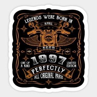 Legends Born In April 1997 24th Birthday Gift Sticker